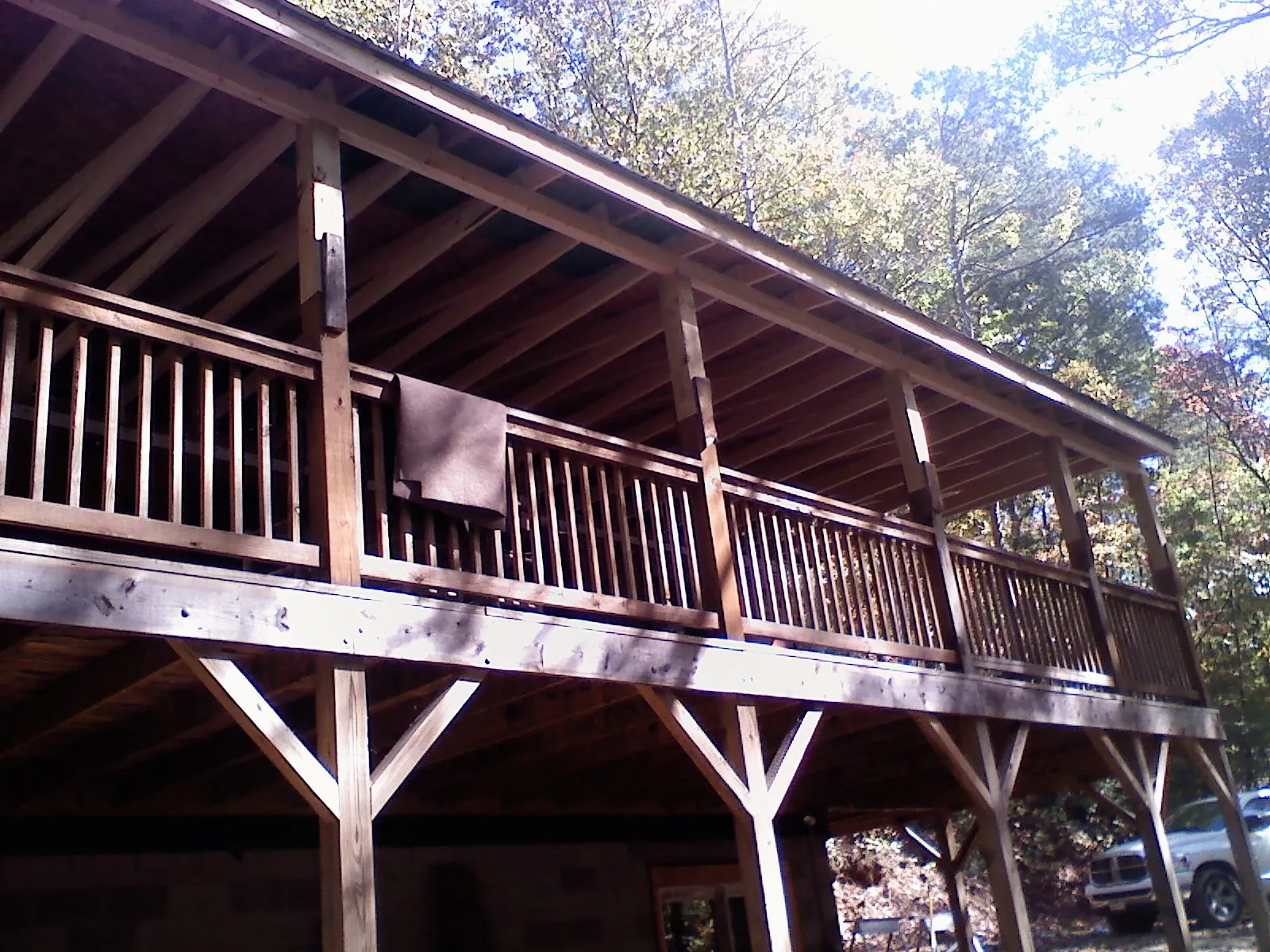 Timber framing under a new elevated porch and deck — Roof Leak Repair in Fort Riley by Roofing Brothers